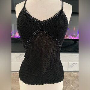 DKNY Jeans Vintage 90” Black Knit Camisole Top size M